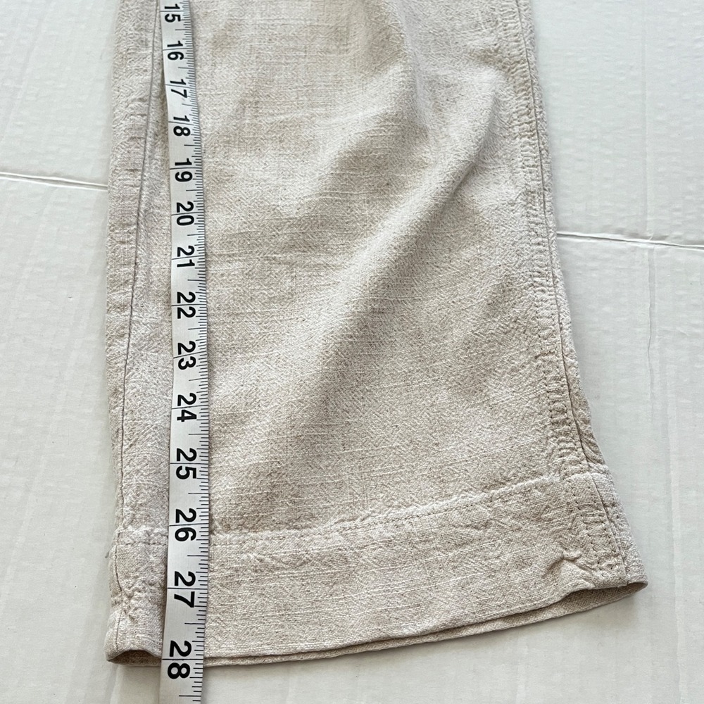 Briggs Women Linen Blend Pants Small Beige Stretch Waistband Lagenlook Vacation - Picture 6 of 8